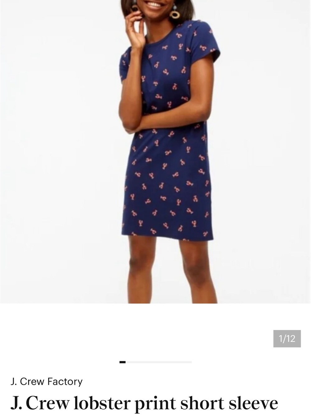 J. Crew Lobster Tee Shirt Dress